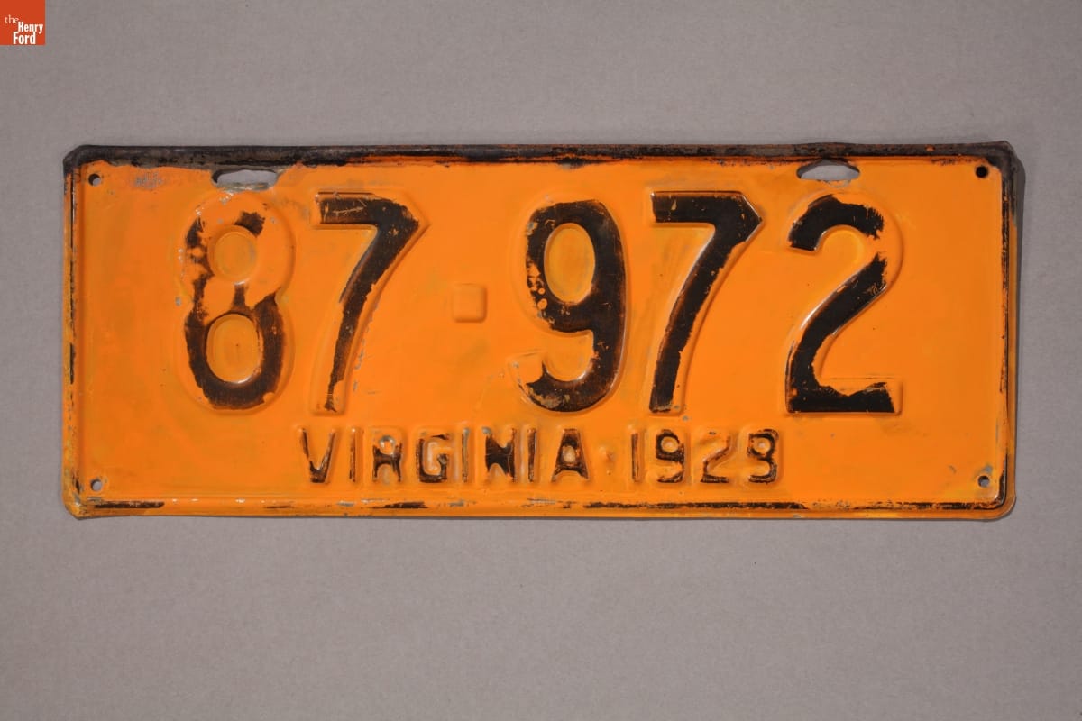 Virginia License Plate, 1929