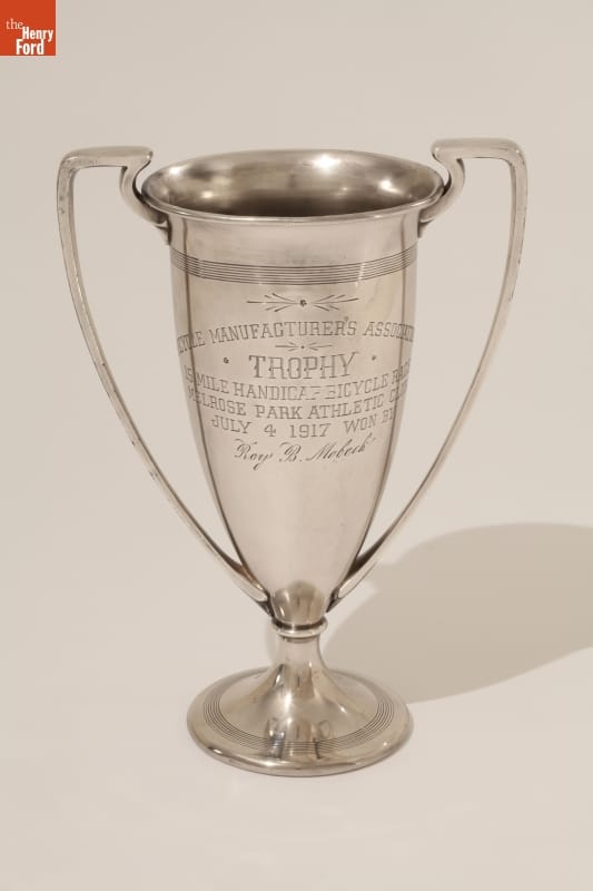Melrose Park Athletic Club Bicycle Race Trophy Won by Roy Mobeck, 1917