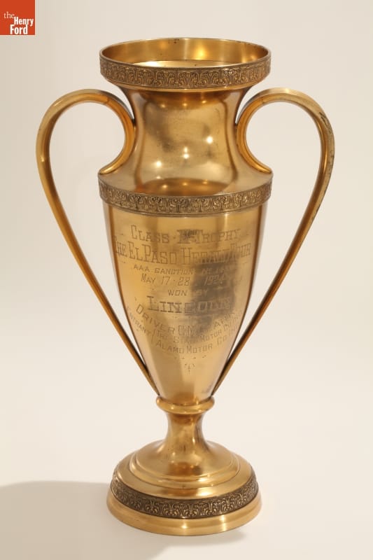 El Paso Herald Tour Trophy Won by C.M. Clark Driving a Lincoln, 1924