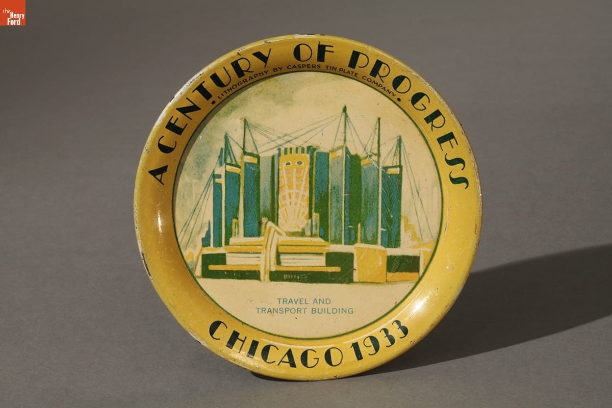 Travel and Transport Building Souvenir Tray from Century of Progress Exposition, 1933