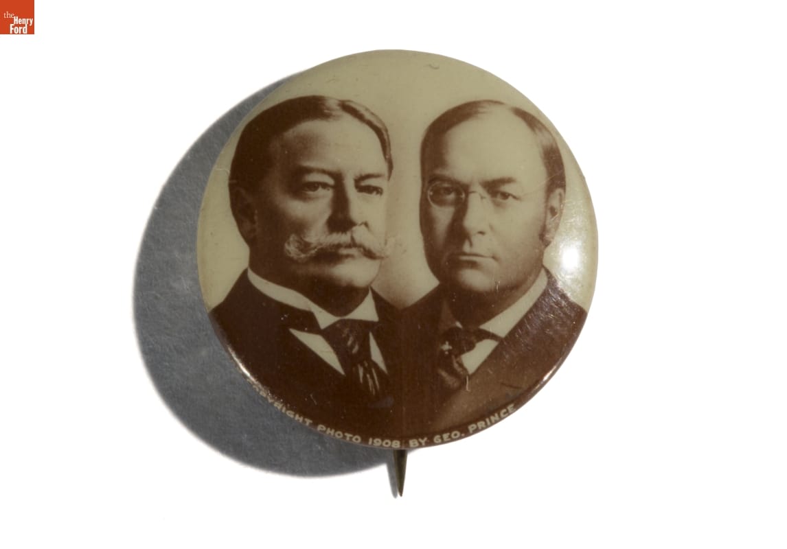 Taft-Sherman Campaign Button, 1908