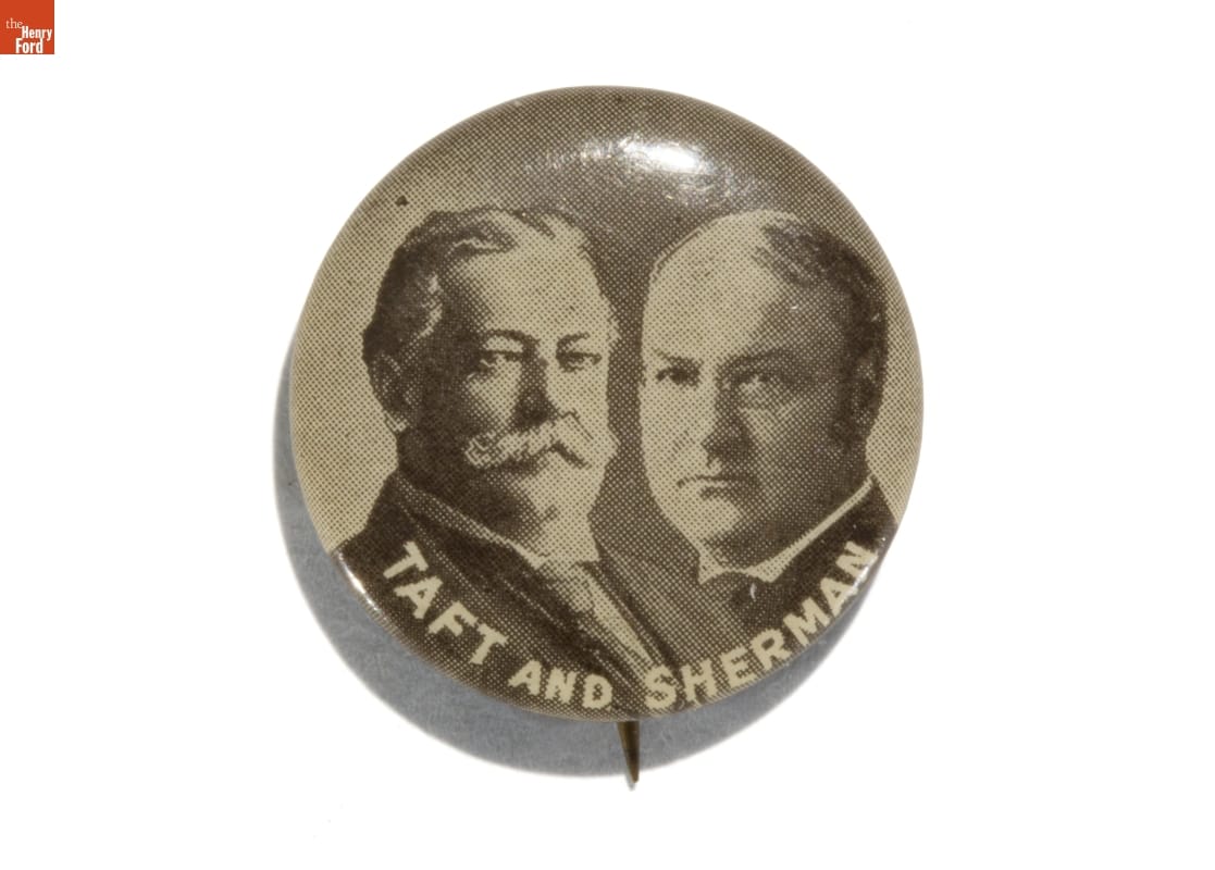 Taft-Sherman Campaign Button, 1908-1912
