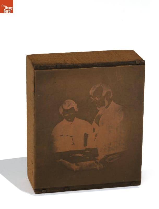 Printing Block of Abraham Lincoln and Son,Tad, 1864