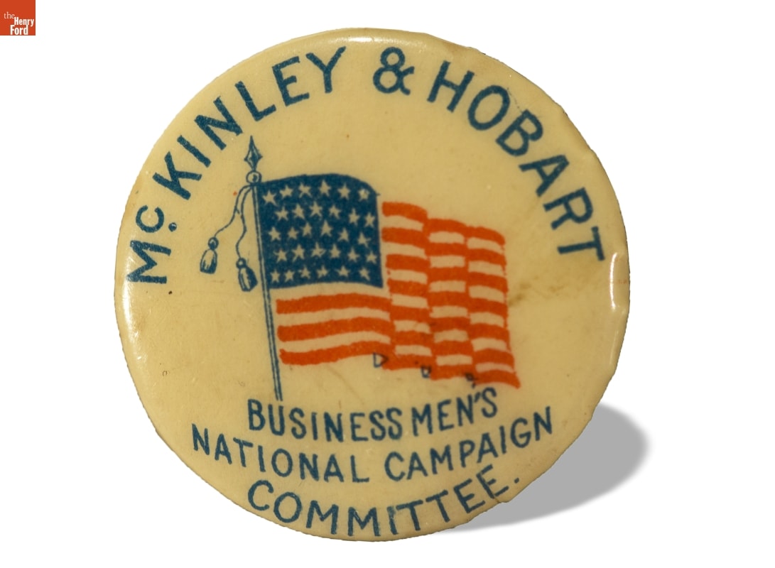 McKinley-Hobart Campaign Button, 1896