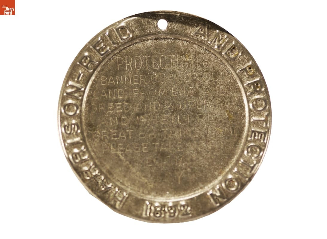 Harrison-Reid Campaign Badge, 1892