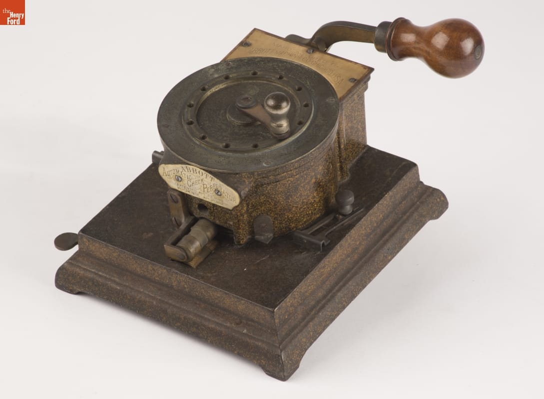 Abbott's Automatic Check Perforator, 1891-1905