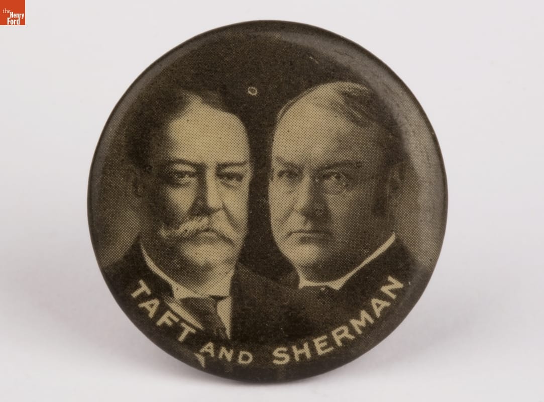 Taft-Sherman Campaign Button, 1908-1912