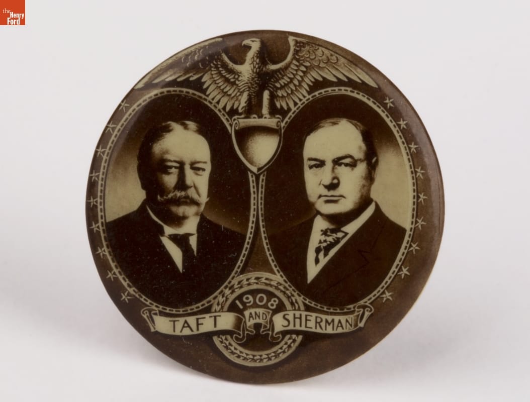 Taft-Sherman Campaign Button, 1908