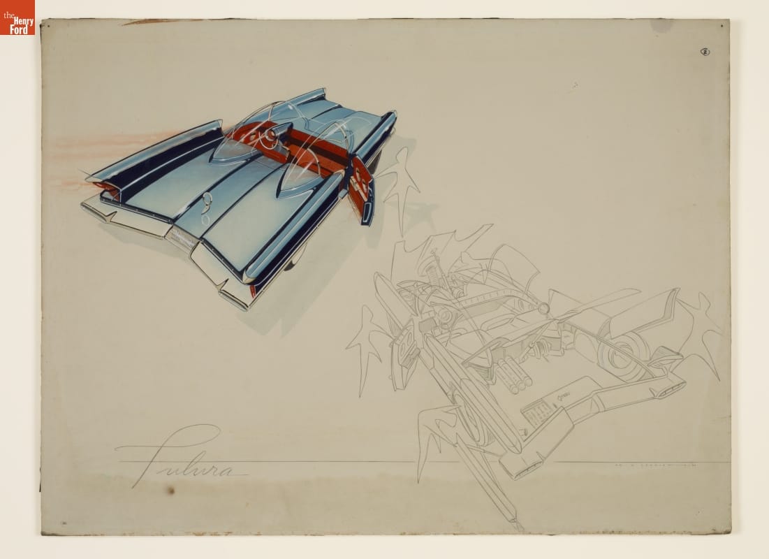 Lincoln Futura Rendering by William M. Schmidt, 1952