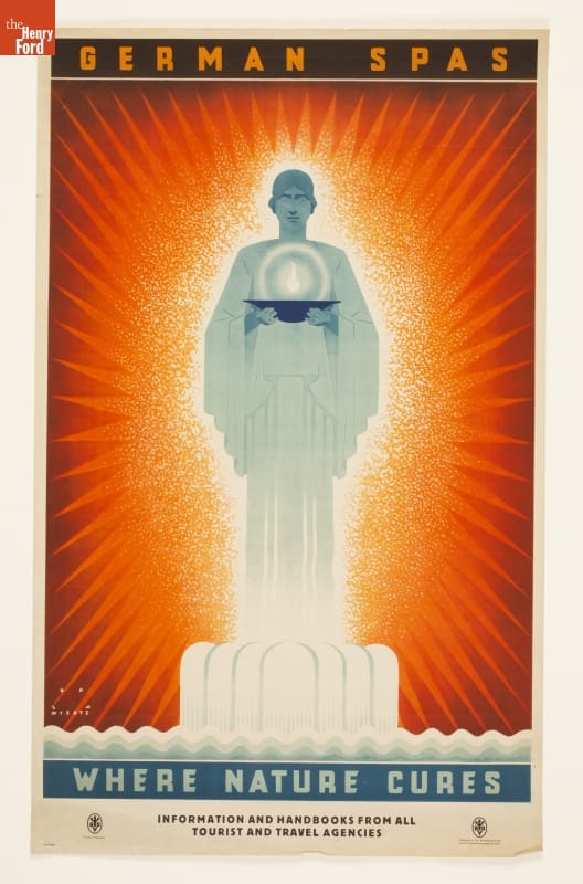 Travel Poster, "German Spas, Where Nature Cures," 1935-1936