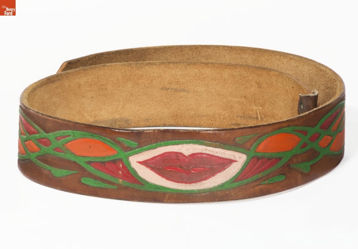 Handmade Tooled Leather Belt, Worn by Janet Visner Kozlowski, 1967