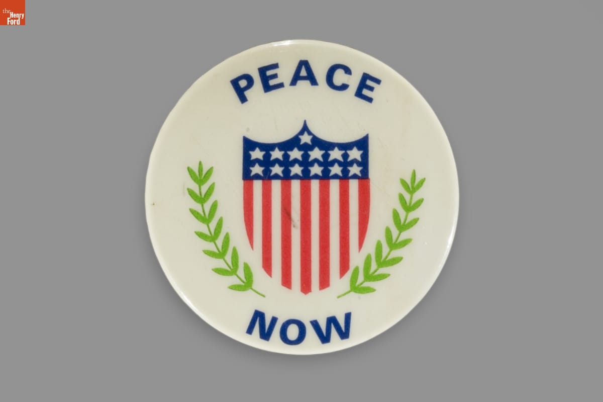 Button, "Peace Now," 1964-1973