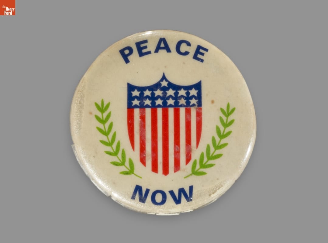 Button, "Peace Now," 1964-1973