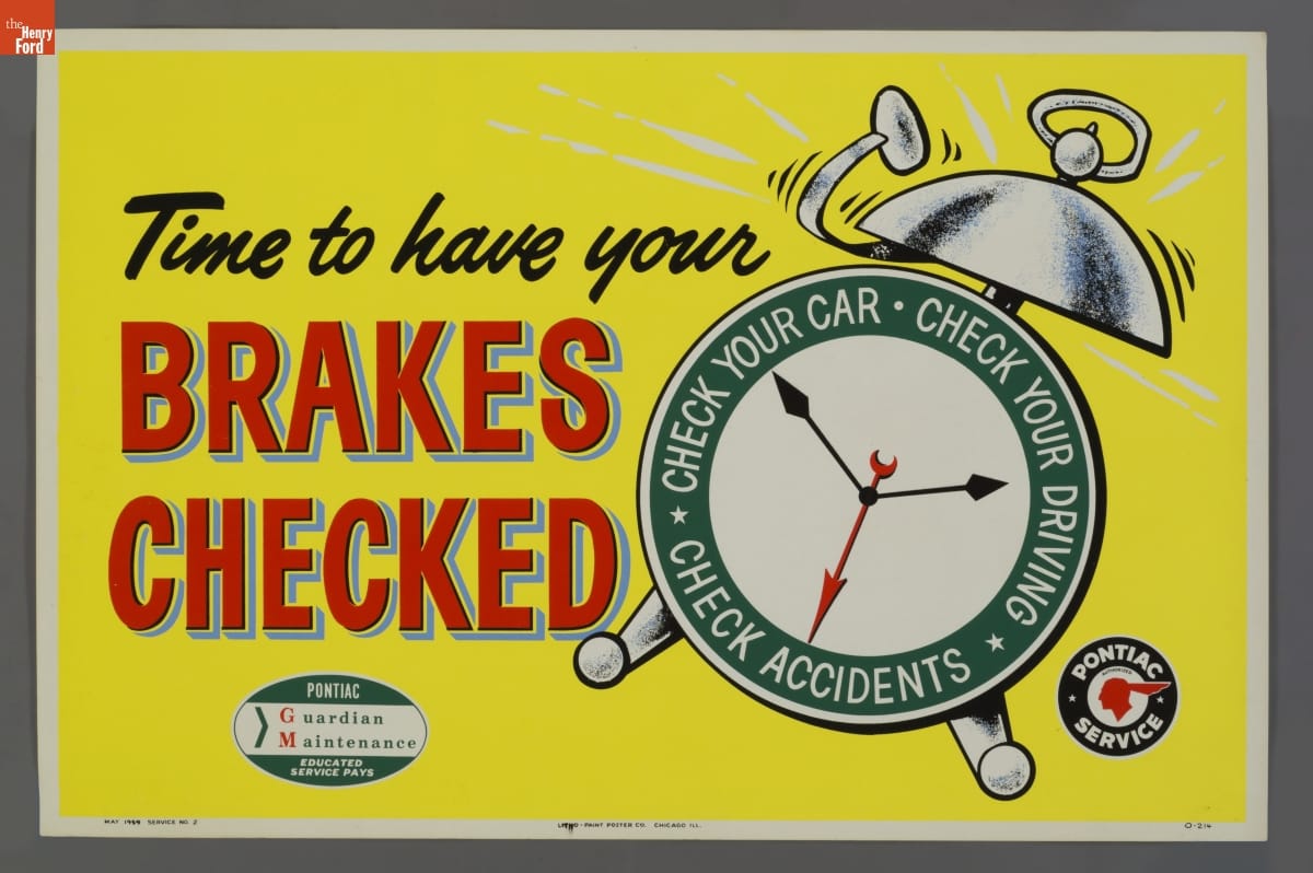 Pontiac Service Poster, "Time to Have Your Brakes Checked," May 1959