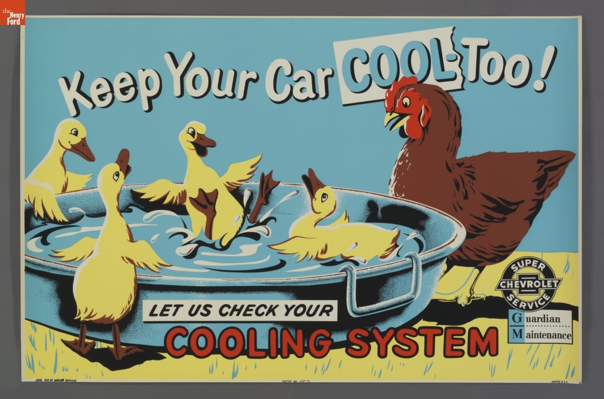 Super Chevrolet Service Poster, "Keep Your Car Cool-Too! Let Us Check Your Cooling System," 1959