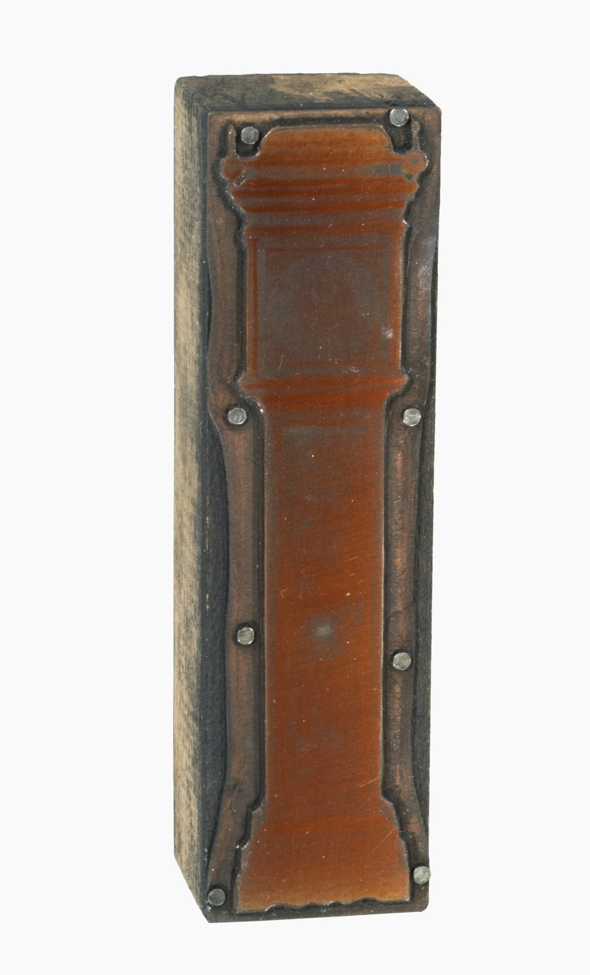 Printing Plate with Image of a Tall Case Clock