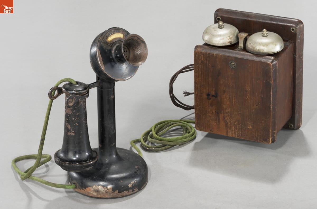 Dean Electric Company Desk Stand Telephone with Ringer Box, 1903-1914