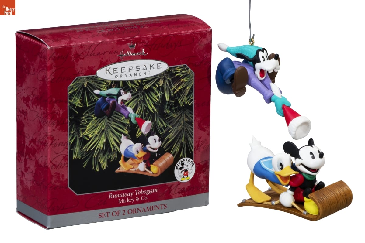 Hallmark "Disney's Mickey & Co.: Runaway Toboggan" Christmas Ornament, 1998