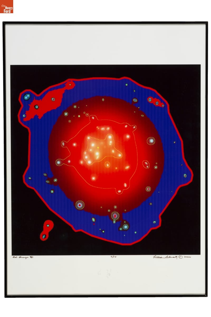"Red-Orange 3D" by Lillian F. Schwartz, 2000