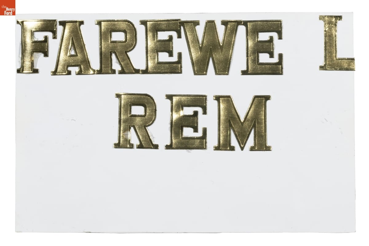 "Farewell REM" Sign