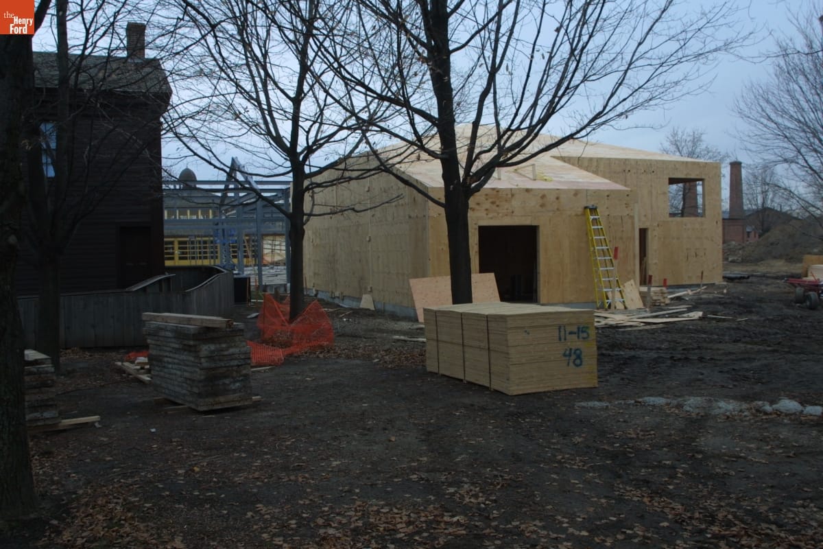 Lodge at Christie & Main Construction, Greenfield Village Restoration Project, November 2002