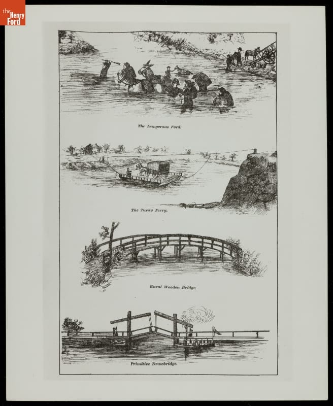 Illustrations of River Crossing Methods, 1800-1850