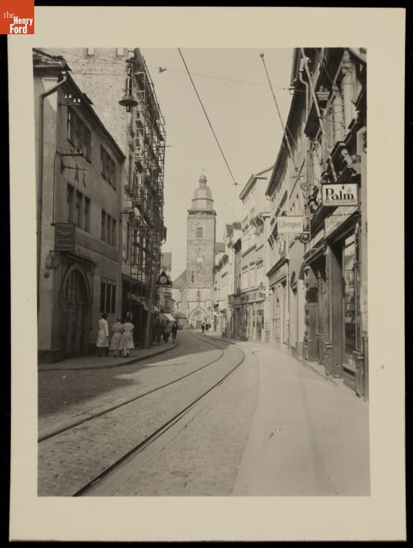 Streetcar Tracks through Weissenfels, Germany, circa 1935