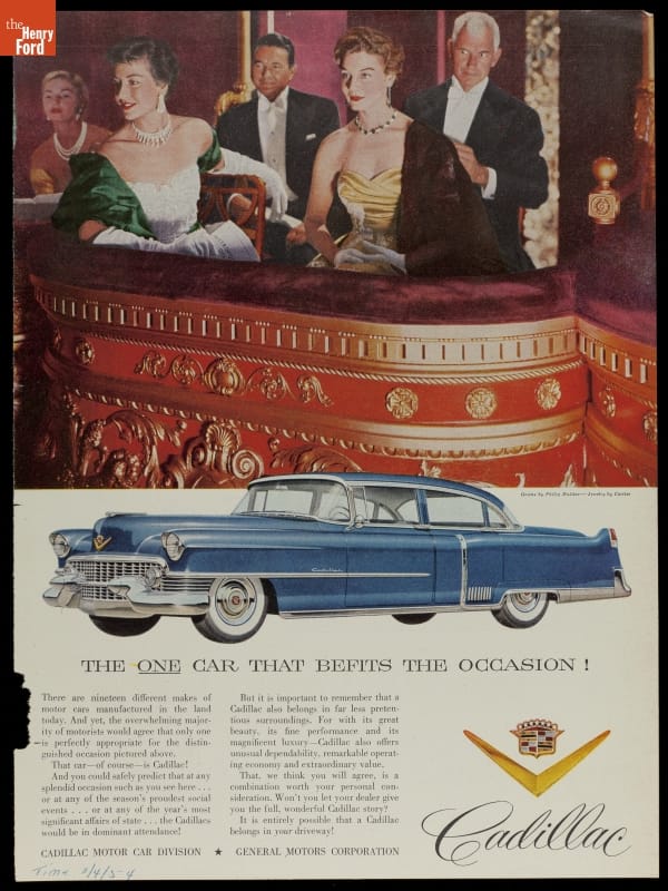 Advertisement, "The One Car That Befits The Occasion!," Cadillac, 1954