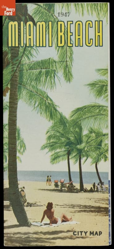 Travel Brochure and Street Map for Miami Beach, Florida, 1947