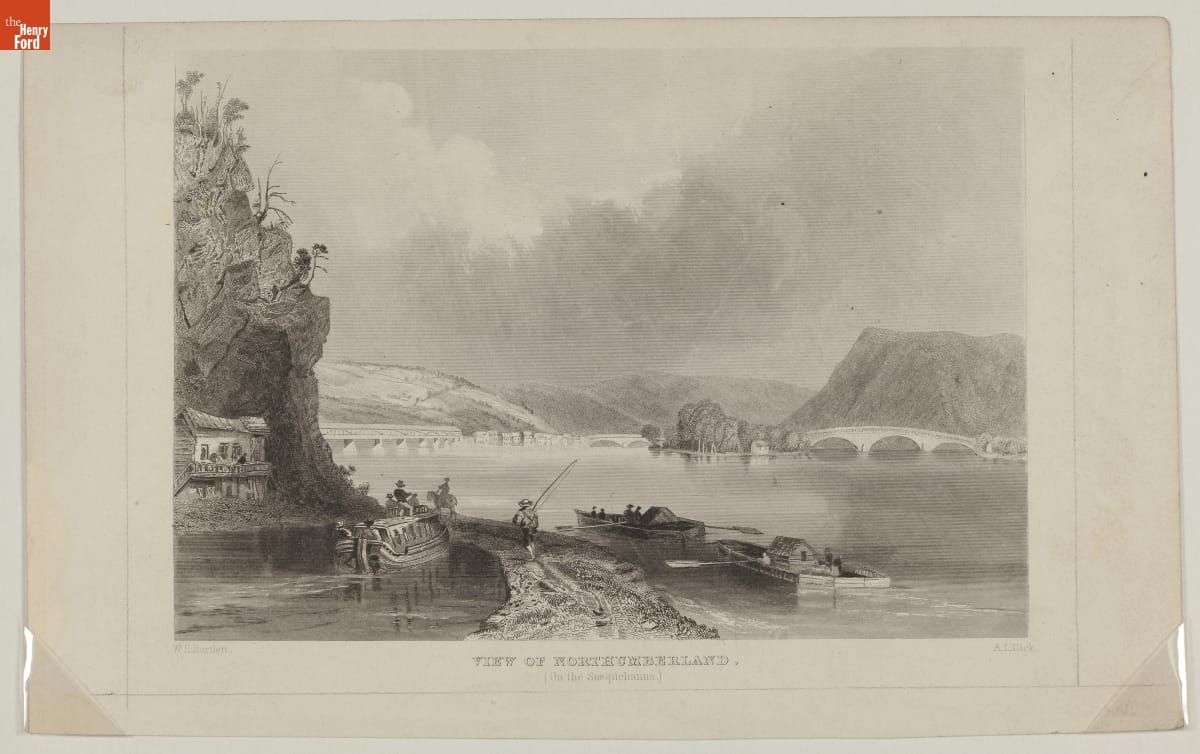 Packet Boat on the Susquehanna River, Northumberland, Pennsylvania, circa 1840