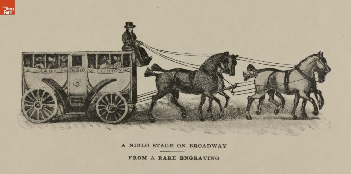 "A Niblo Stage on Broadway" (Depicted about 1830-1835), Wood Engraving Printed circa 1890