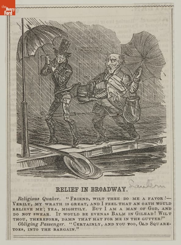 Cartoon, "Relief in Broadway," circa 1845