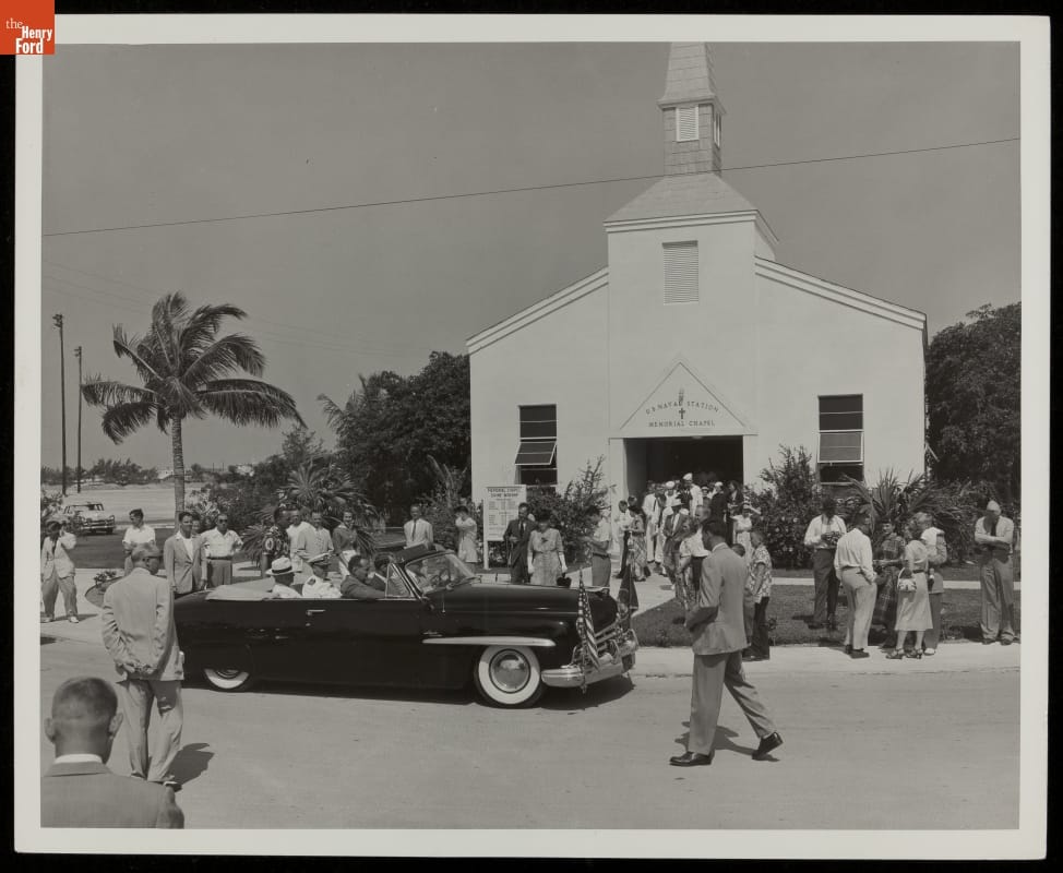 President Harry Truman Arriving at U. S. Naval Station Memorial Chapel, Key West, Florida, 1952