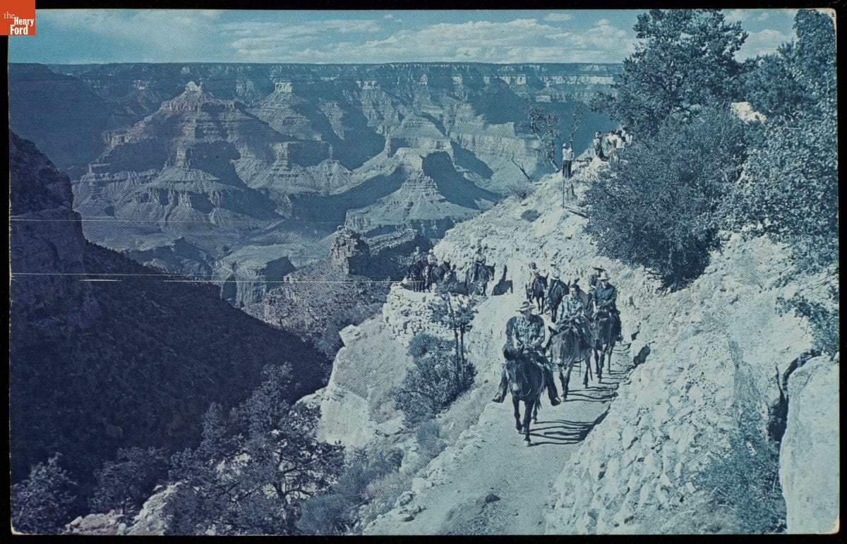 "Daily Mule Train Arriving," Grand Canyon, Arizona, 1970