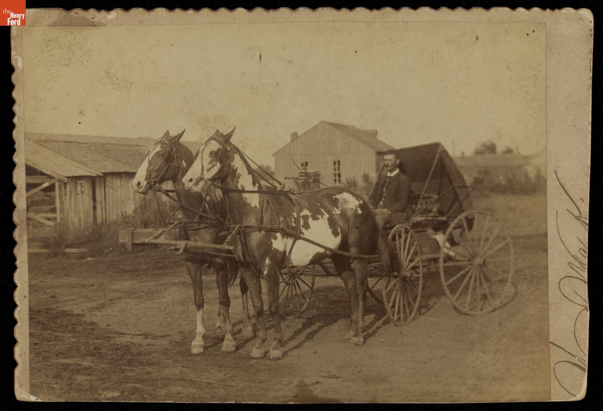 Man in Horse-Drawn Buggy, circa 1880
