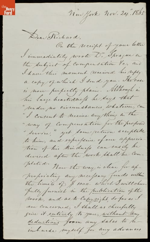 Letter from Samuel F. B. Morse to his Brother, Richard C. Morse, 1865