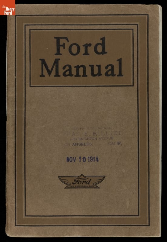 "Ford Manual for Owners and Operators of Ford Cars," Ford Motor Company, 1914
