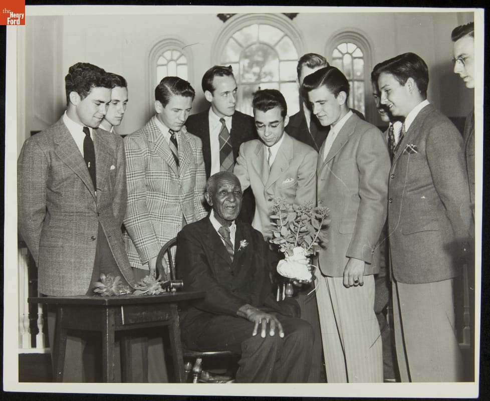 George Washington Carver Meeting with Students in Martha-Mary Chapel, Greenfield Village, 1942