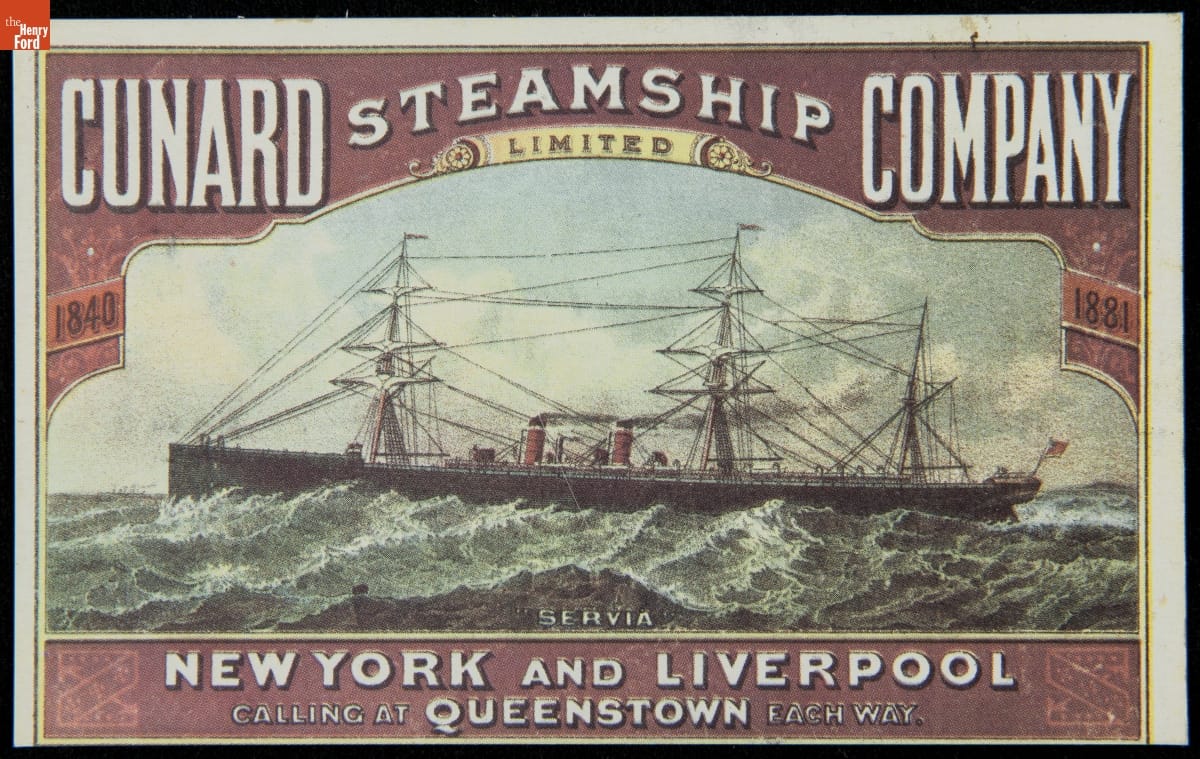 Trade Card for the Cunard Steamship Company, 1881