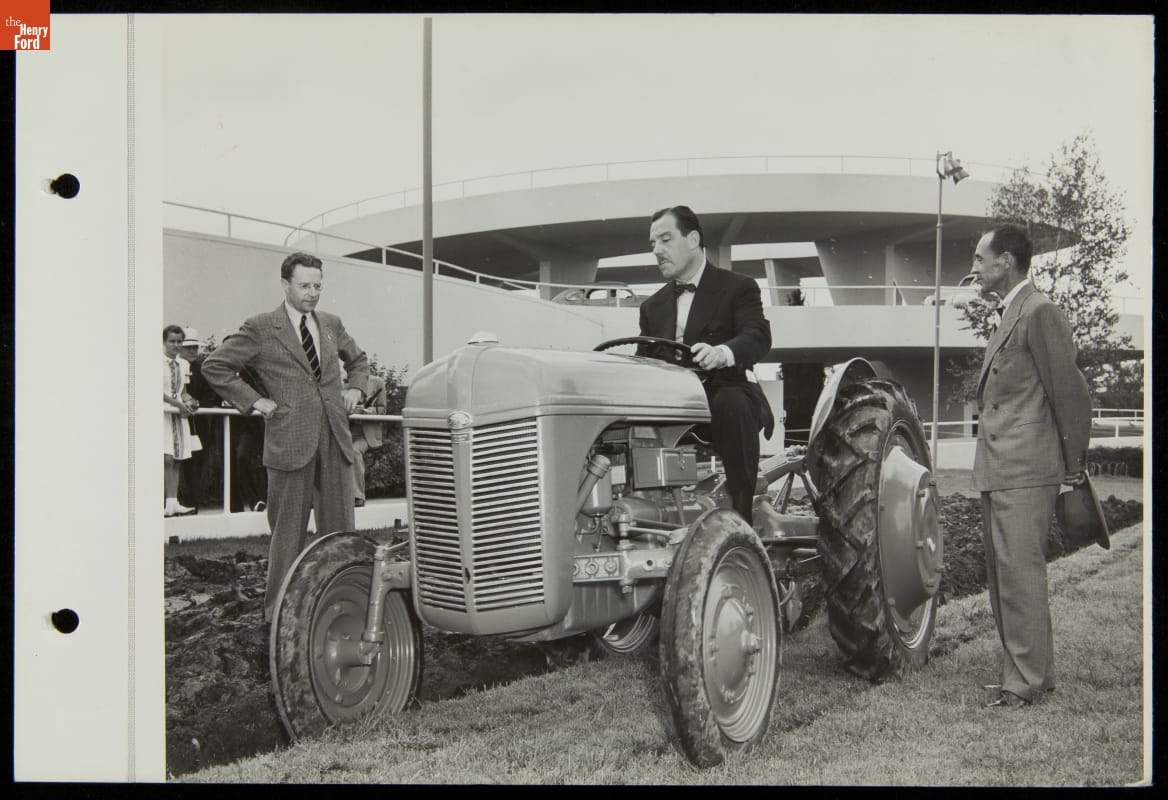 Grover Whalen on Ford Tractor, Ford Exposition, New York World's Fair, 1939
