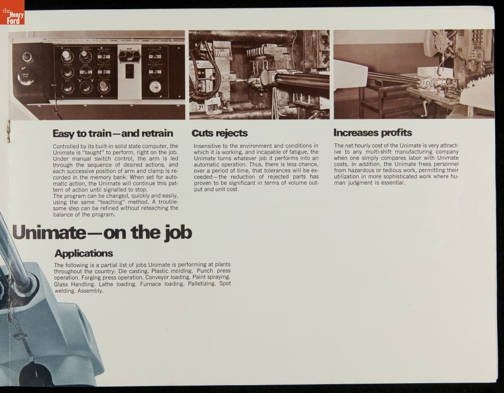 Unimate Computer Brochure,