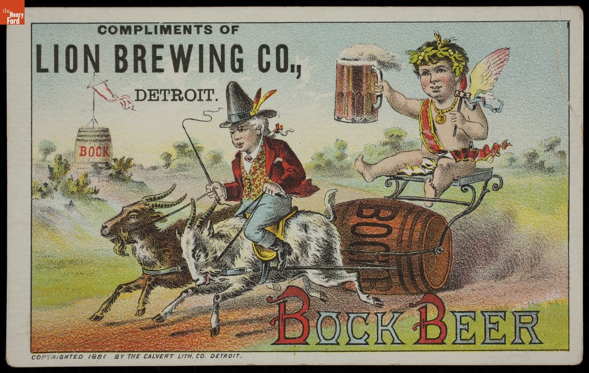 Trade Card for Bock Beer, Lion Brewing Co., 1881