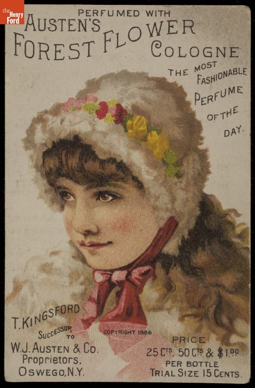 Trade Card for Austen's Forest Flower Cologne, W.J. Austen & Co., 1886