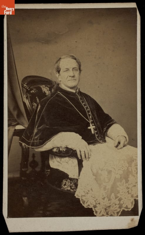 Portrait of a Seated Clergyman Wearing a Pectoral Cross and Lace Vestments, circa 1865