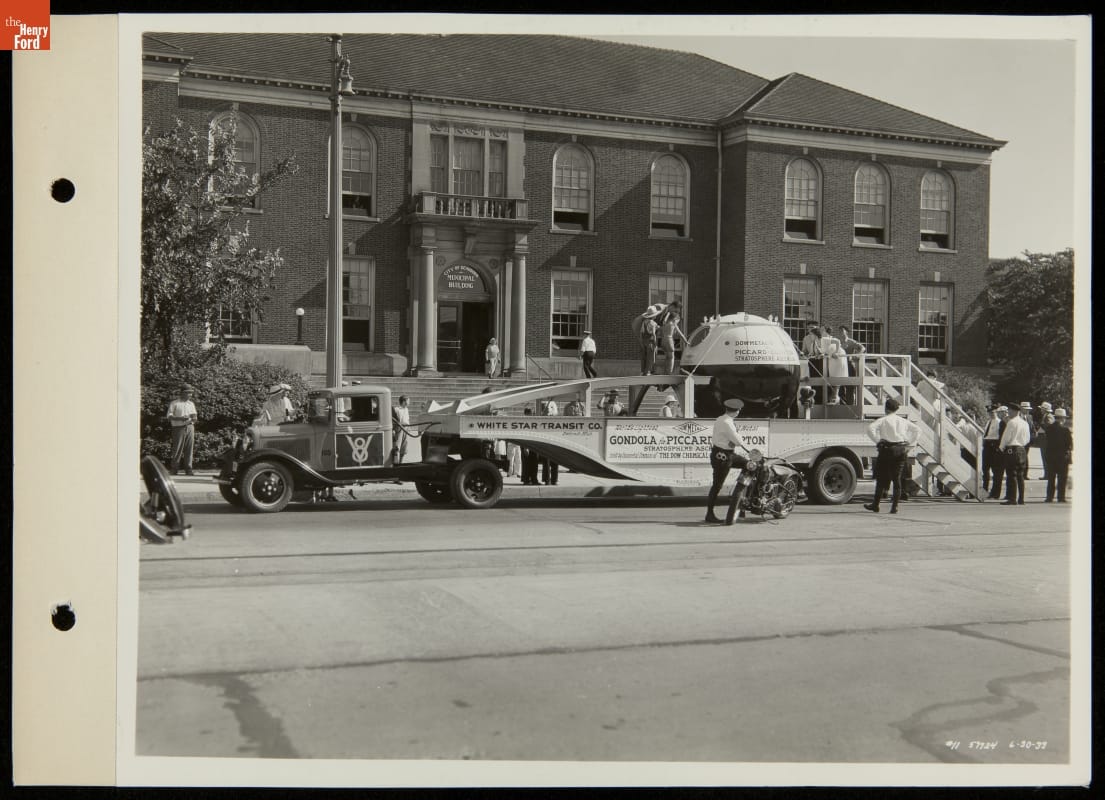Ford V-8 Truck Hauling Balloon Gondola for the Piccard-Compton Stratosphere Ascension, June 6, 1933