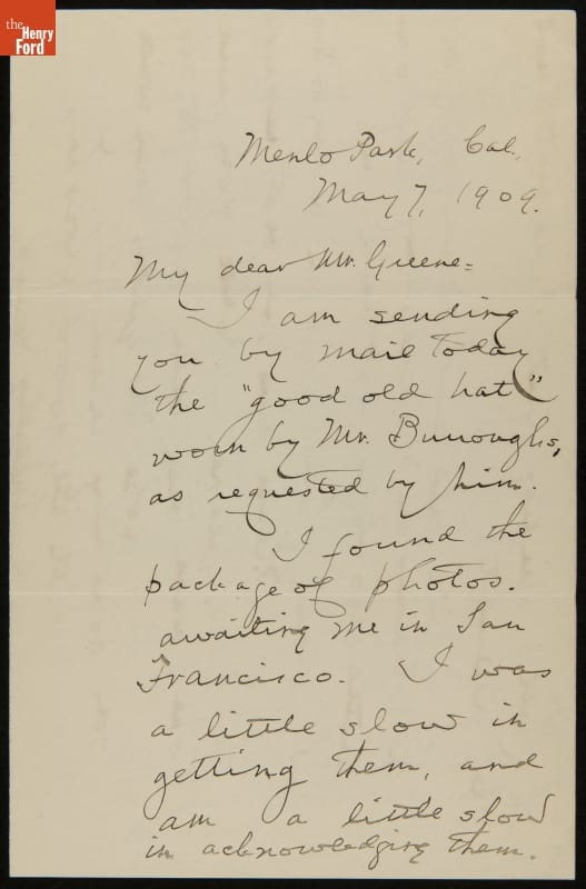 Letter from Francis F. Browne to J. Edward B. Greene, May 7, 1909