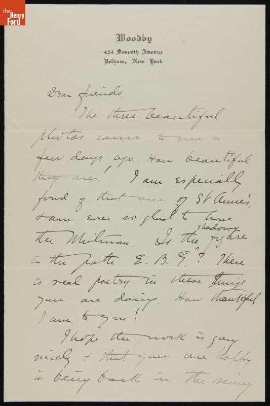 Letter from Clara Barrus to Mrs. J. Edward B. Greene, January 24, 1913