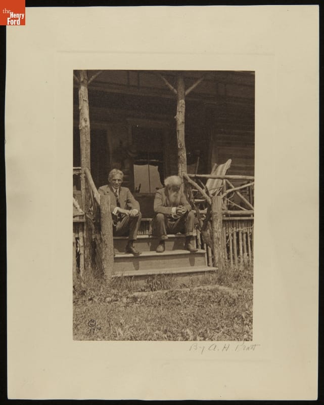 Henry Ford and John Burroughs at Woodchuck Lodge, 1915