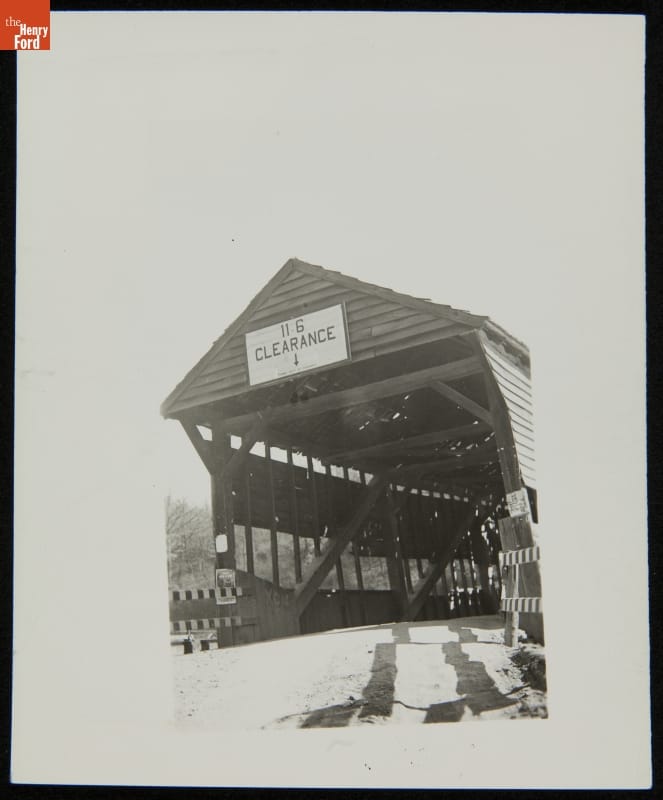 Documentary Photograph of Ackley Covered Bridge at West Finley, Pennsylvania, before Relocation to Greenfield Village, 1937