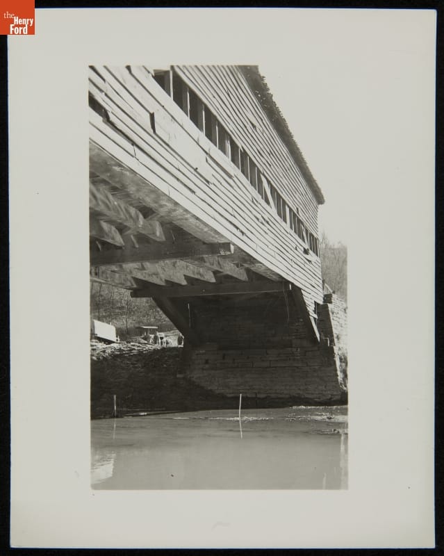 Documentary Photograph of Ackley Covered Bridge at West Finley, Pennsylvania, before Relocation to Greenfield Village, 1937